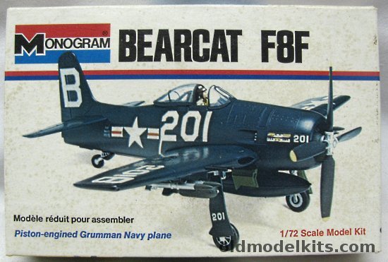 Monogram 1/72 Grumman F8F Bearcat - White Box Issue, 6789 plastic model kit